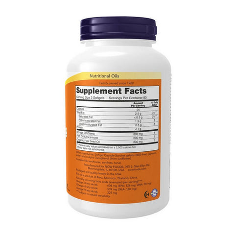 Now Foods, Super Omega 3-6-9, 1200 mg, 180 Sgels