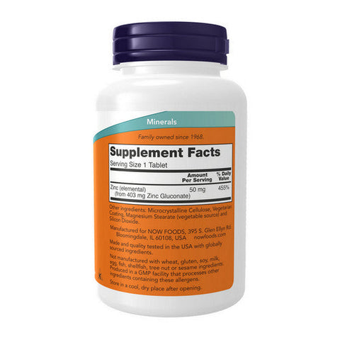Now Foods, Zinc, 50 mg, 250 Tabs