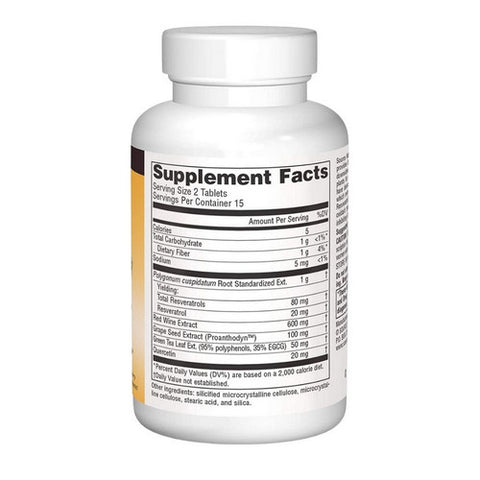 Source Naturals, Red Wine Extract, W/resveratrol Tabs 30 Tabs