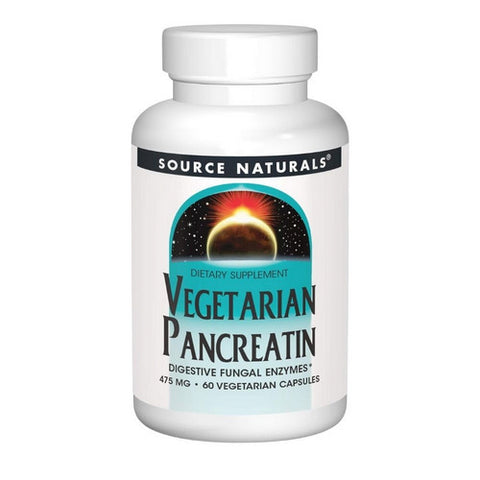 Source Naturals, Vegetarian Pancreatin, 475 mg, 60 Caps
