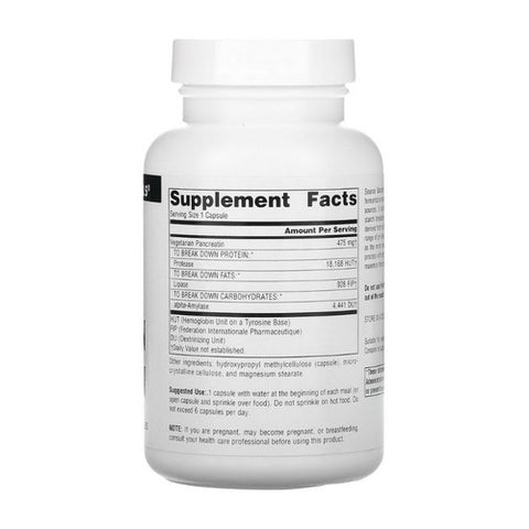 Source Naturals, Vegetarian Pancreatin, 475 mg, 120 Caps