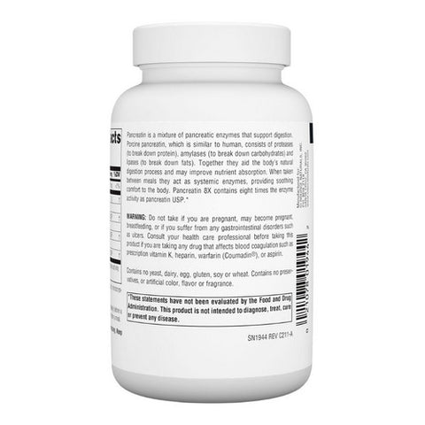 Source Naturals, Pancreatin 8x Capsules, 100 Caps