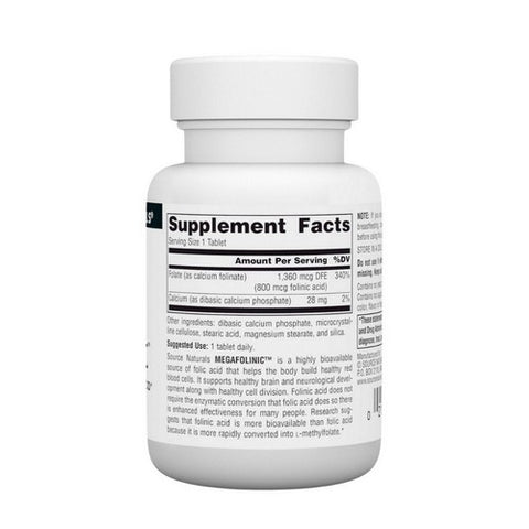 Source Naturals, Mega-folinic, 800 Mcg, 60 Tabs