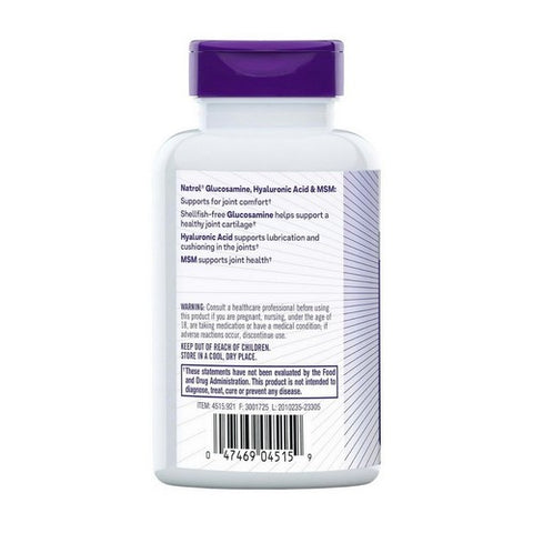 Natrol, Glucosamine Hyaluronic Acid And MSM, Vegetarian W/msm & Glucosamine 90 Caps