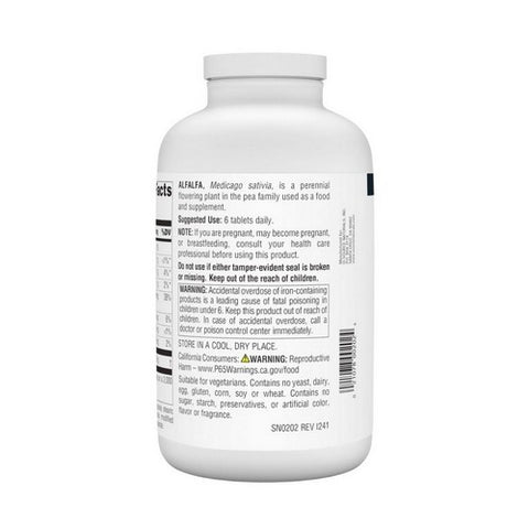 Source Naturals, Alfalfa, 648 Mg, 500 Tabs