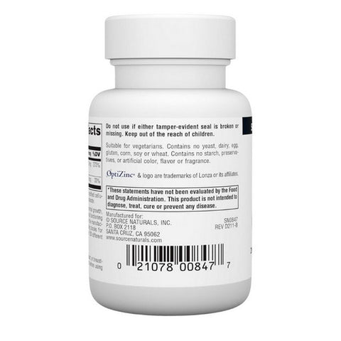 Source Naturals, OptiZinc, 30 Mg, 60 Tabs