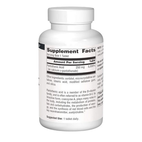 Source Naturals, Pantothenic Acid, 250 mg, 250 Tabs
