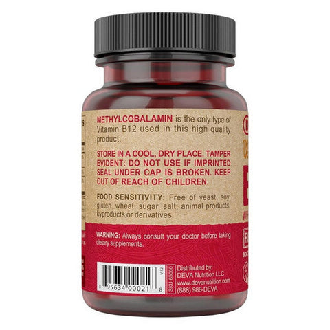 Deva Vegan Vitamins, Vegan B12 Fast Dissolve, 90 Tabs Deva Vegan Vitamins