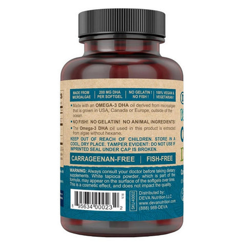 Deva Vegan Vitamins, Omega-3 DHA, 90 SGEL