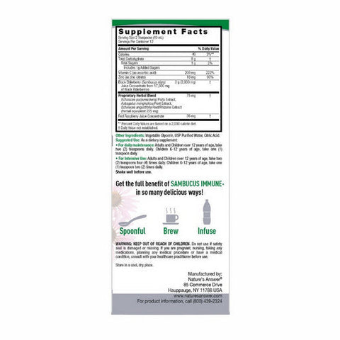 Nature's Answer, Sambucus Immune Black Elderberry, 4 Oz Nature's Answer