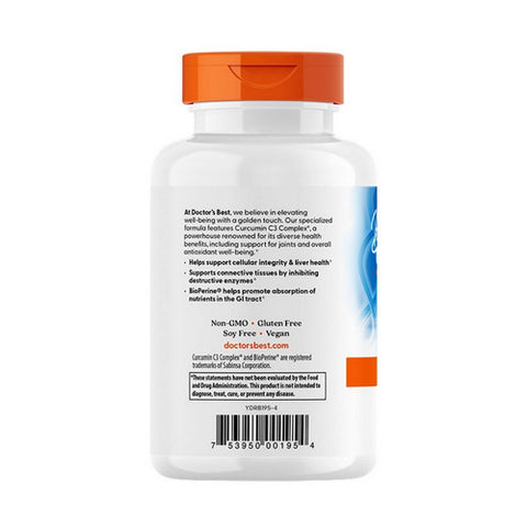 Doctors Best, Curcumin C3 Complex with Bioperine, 1000 mg, 120 Tabs