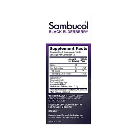 Sambucol, Black Elderberry Syrup, 4 Oz