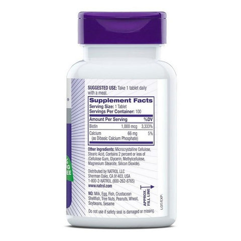 Natrol, Biotin, 1000 Mcg, 100 Tabs
