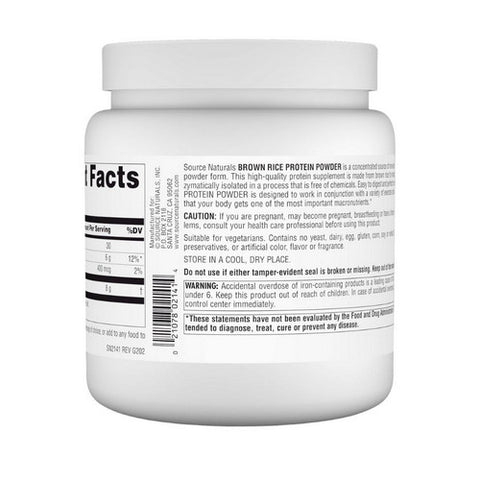 Source Naturals, Brown Rice Protein Powder, 454 Gram, 1LB (454gm)