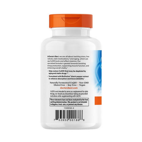 Doctors Best, High Absorption CoQ10 with Bioperine, 100 mg, 120 Veggie Caps