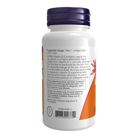 Now Foods, Vitamin D-3, 1,000 IU, 360 Softgels