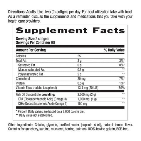 Country Life, Omega 3 Mood, 180 Softgels Country Life
