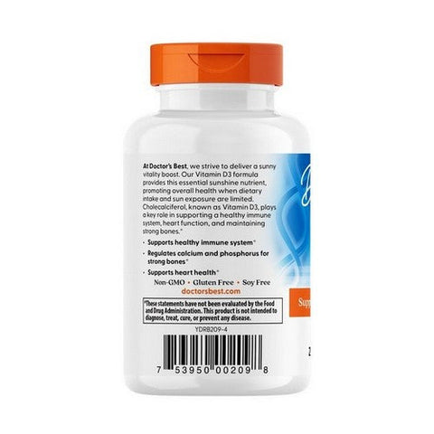 Doctors Best, Vitamin D3, 25 Mcg (1,000 IU), 180 Softgels Doctors Best