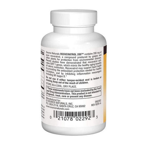 Source Naturals, Resveratrol, 200 mg, 30 Tabs Source Naturals