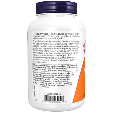 Now Foods, Quercetin with Bromelian, 240 Vcaps