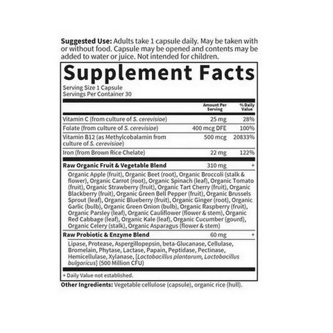 Garden of Life, Vitamin Code Raw Iron, Raw Iron 30 Caps