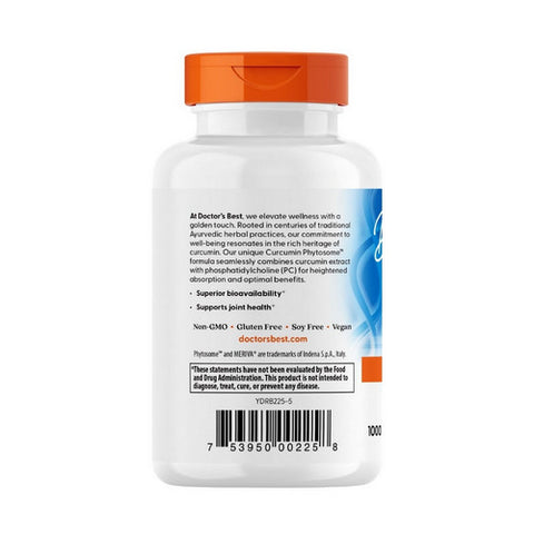 Doctors Best, Curcumin Phytosome with Meriva, 500 mg, 60 Vcaps