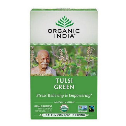 Organic India, Organic Tulsi Green Tea, 18 Bags