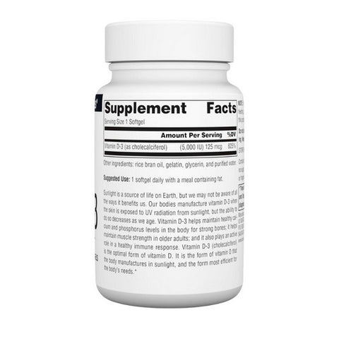 Source Naturals, Vitamin D-3 5000 IU, 200 softgels
