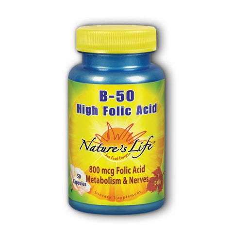 B-Complex High Folic Acid 50 caps by Nature's Life