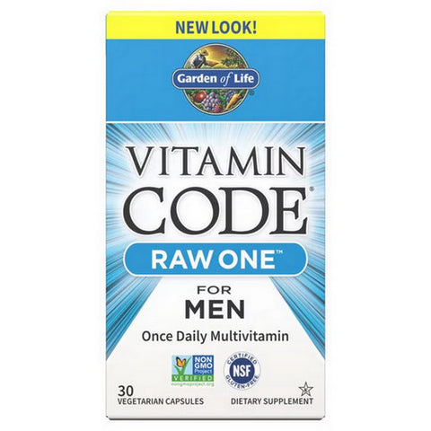 Garden of Life, Vitamin Code Raw One For Men Multivitamin Capsules, Raw One for Men, 30 Count