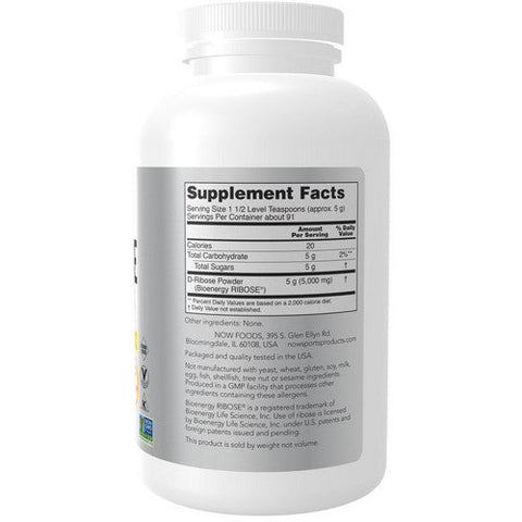 Now Foods, D-Ribose Powder 100% Pure, 1 lb
