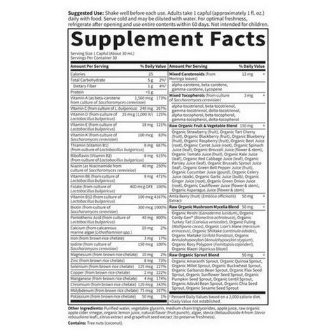 Garden of Life, Vitamin Code Liquid Multivitamin Formula, Fruit Punch Flavor 30 oz