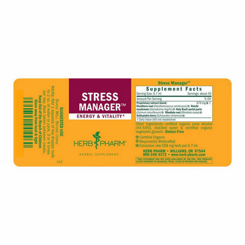 Herb Pharm, Stress Manager Compound, 4 Oz