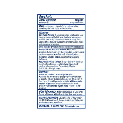Chloraseptic, Phenol Oral Pain Reliever Sore Throat Spray Menthol, 6 Oz Chloraseptic