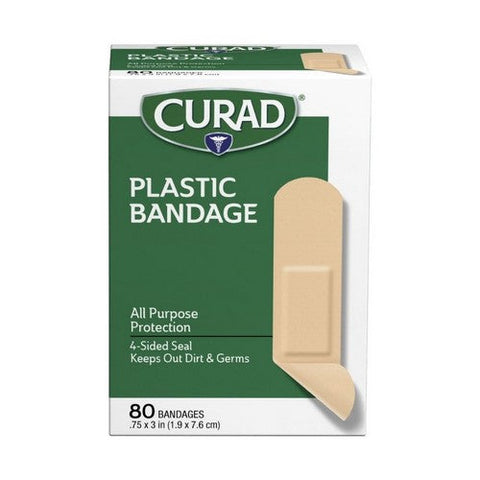 Curad, Plastic Bandages 0.75 X 3 Inches, 80 Each