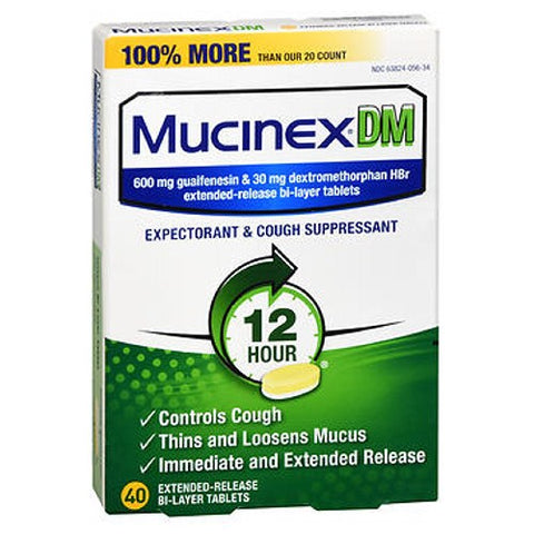 Mucinex Dm, Cough Suppressant Extended Release, 40 Tabs